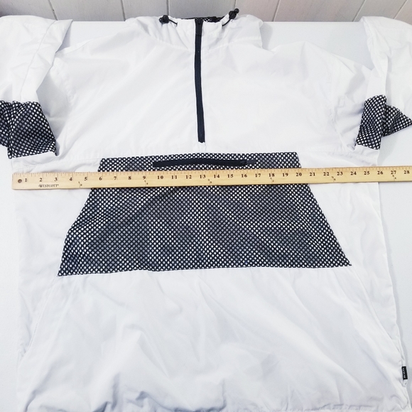 CSG Hooded Windbreaker Jacket Men Size XL White Black Vented - Picture 5 of 14